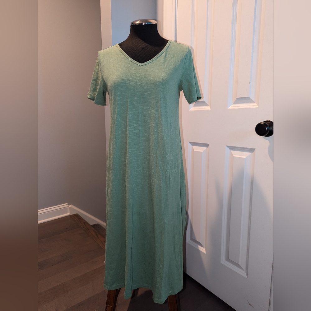 LOGO Lori Goldstein knit swing dress, light green, XS (see description)